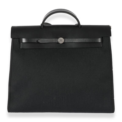 Hermès Black Canvas Herbag 39