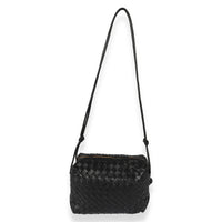 Bottega Veneta Black Intrecciato Leather Medium Loop Crossbody Bag