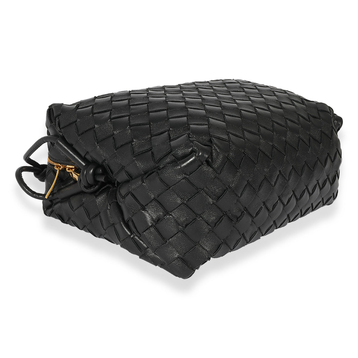 Bottega Veneta Black Intrecciato Leather Medium Loop Crossbody Bag