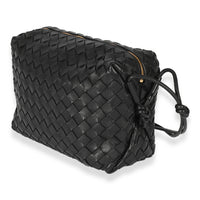 Bottega Veneta Black Intrecciato Leather Medium Loop Crossbody Bag