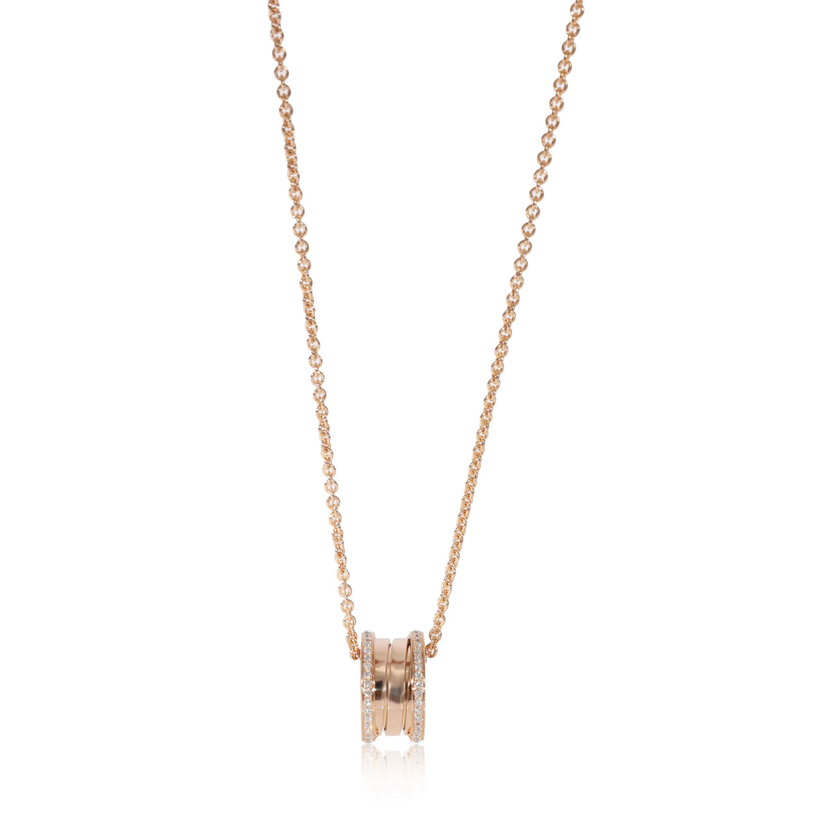 BVLGARI B.zero1 Diamond Pendant in 18k Rose Gold 0.38 CTW