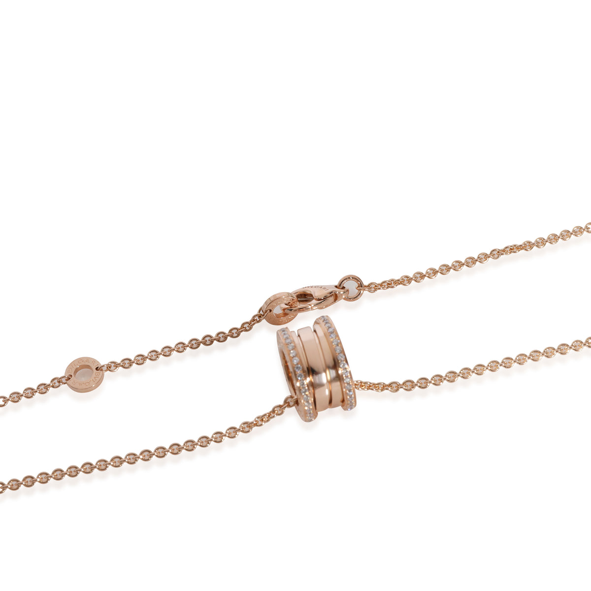 BVLGARI B.zero1 Diamond Pendant in 18k Rose Gold 0.38 CTW