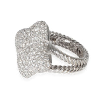 David Yurman Quatrefoil Diamond Ring in 18K White Gold 1.92 Ctw