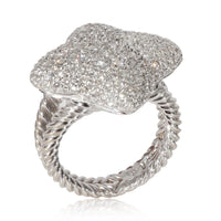 David Yurman Quatrefoil Diamond Ring in 18K White Gold 1.92 Ctw