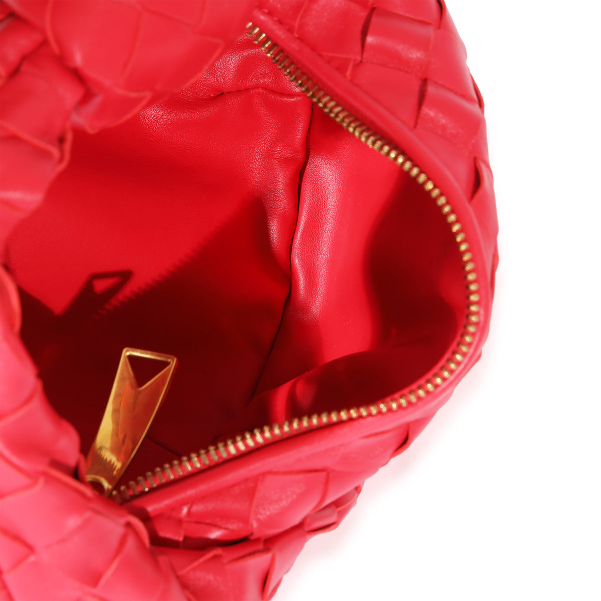 Bottega Veneta Red Intrecciato Leather Jodie