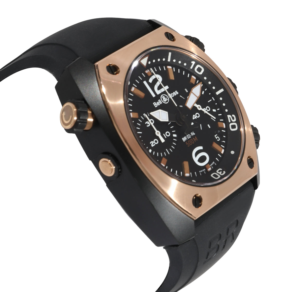 Bell & Ross Marine Chronograph BR02-94 Mens Watch in  PVD/18k Rose Gold