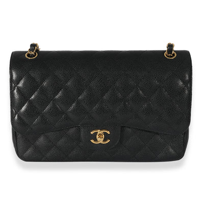 Chanel Black Caviar Classic Jumbo Double Flap Bag