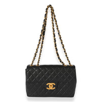 Chanel Vintage Black Quilted Caviar XL Jumbo Flap Bag