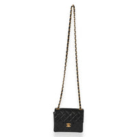 Chanel Vintage Black Quilted Lambskin Mini Square Classic Flap Bag