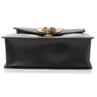 Gucci Black Leather Broche Beetle Top Handle Bag