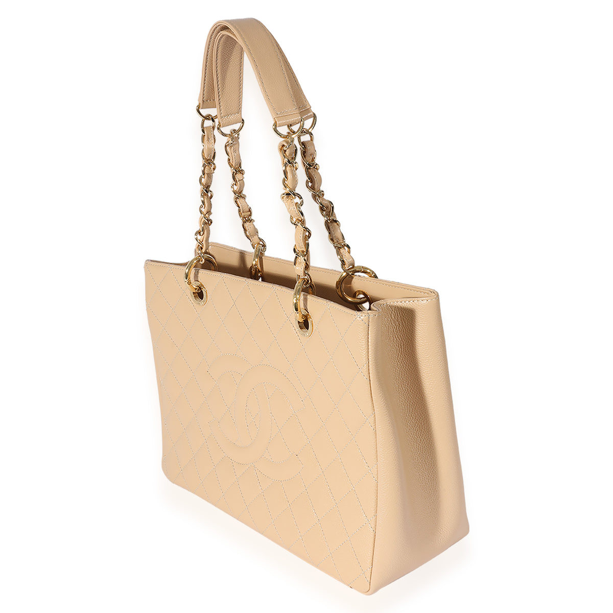 Chanel Beige Quilted Caviar Grand Shopping Tote, myGemma