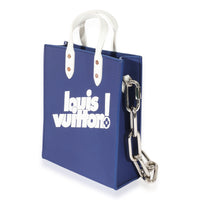 Louis Vuitton Blue & White Leather Everyday LV Sac Plat XS