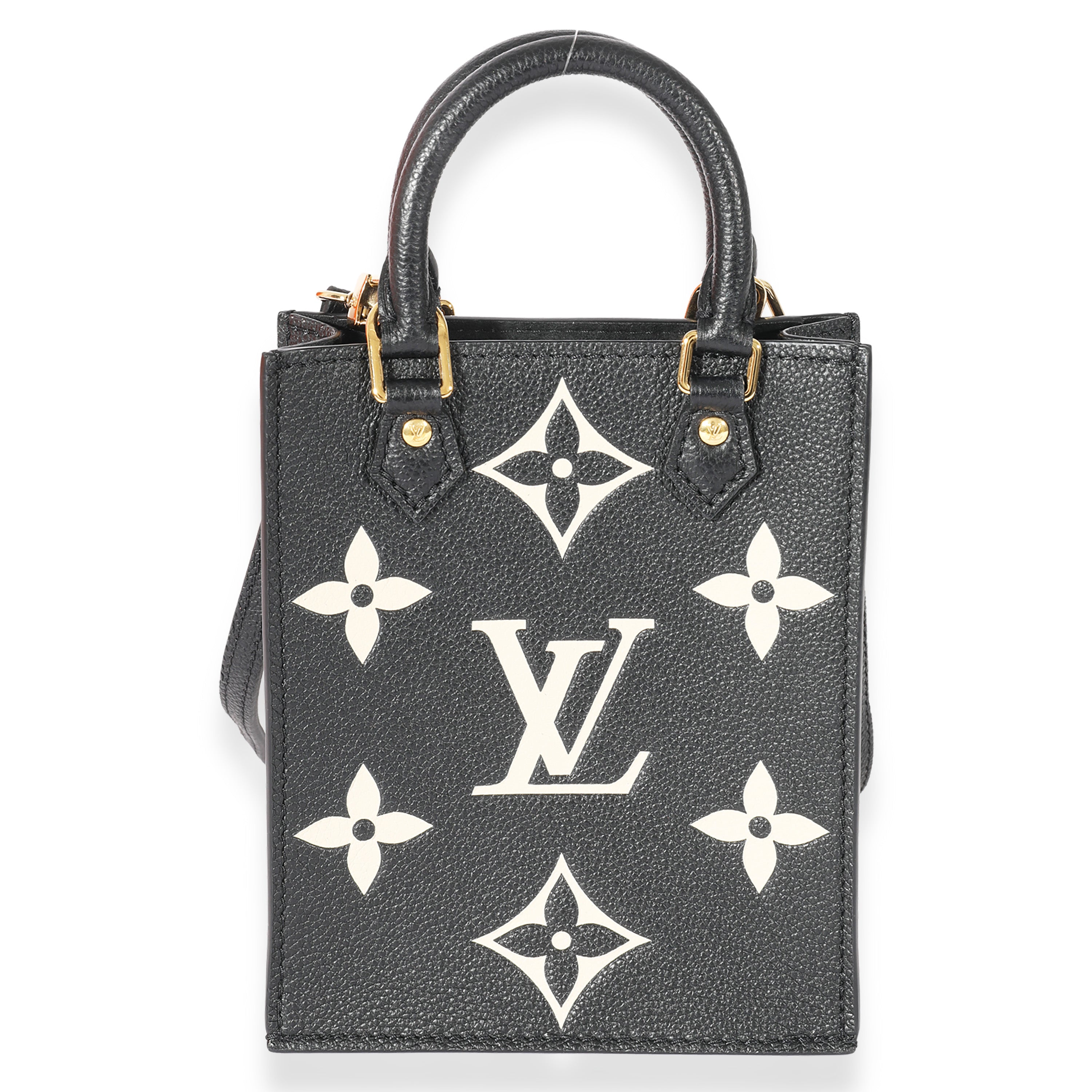 Louis Vuitton Black & Beige Monogram Empreinte Petit Sac Plat, myGemma