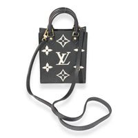 Louis Vuitton Black & Beige Monogram Empreinte Petit Sac Plat