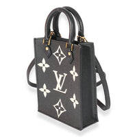 Louis Vuitton Black & Beige Monogram Empreinte Petit Sac Plat