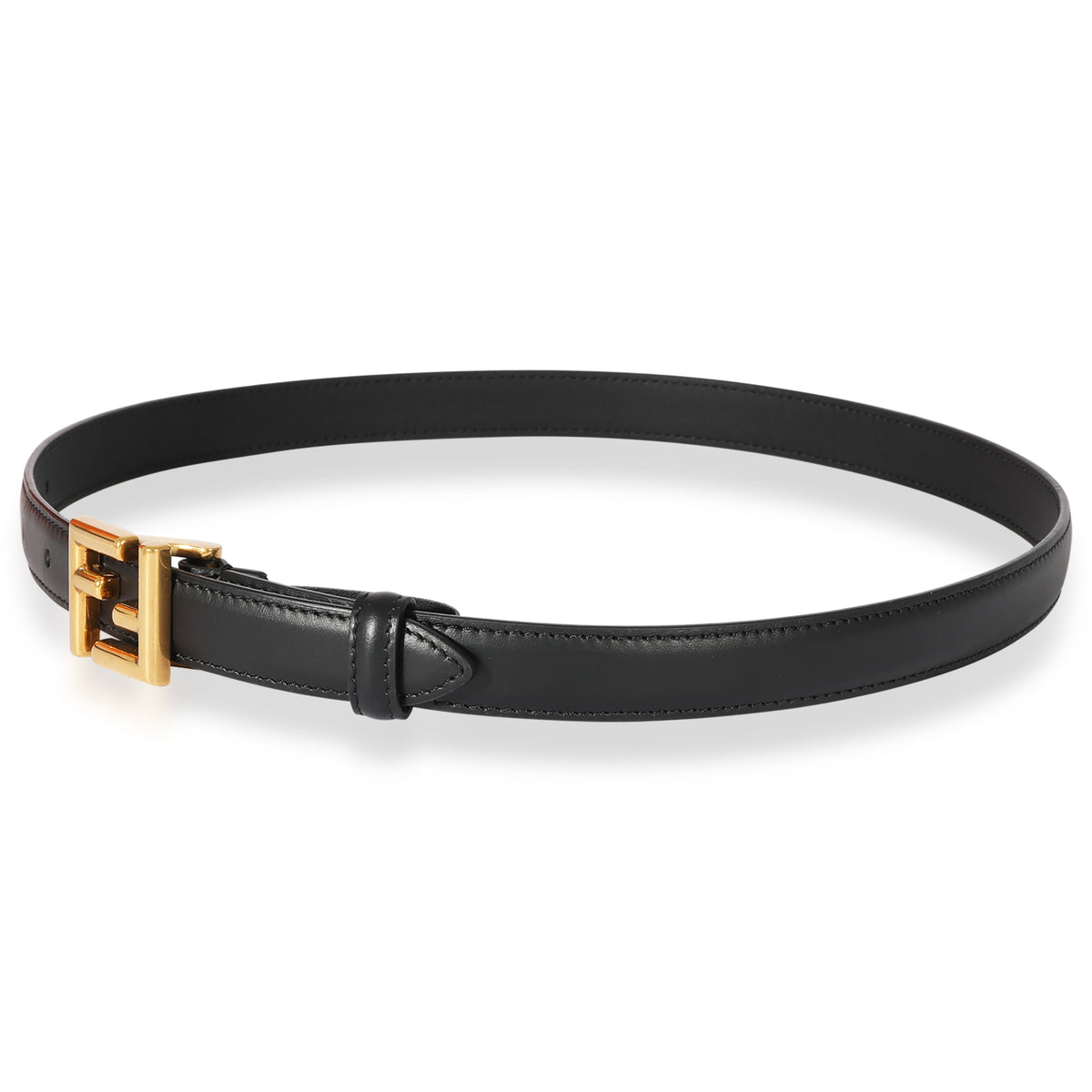 Fendi FF Black Leather Belt