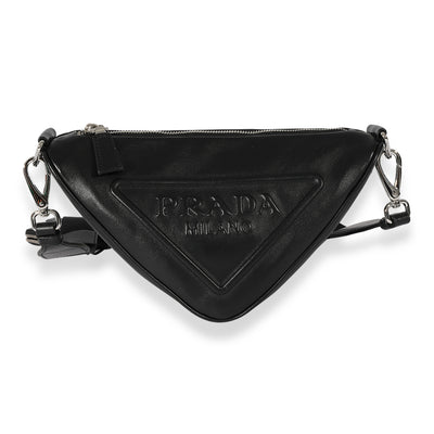 Prada Black Leather Triangle Bag