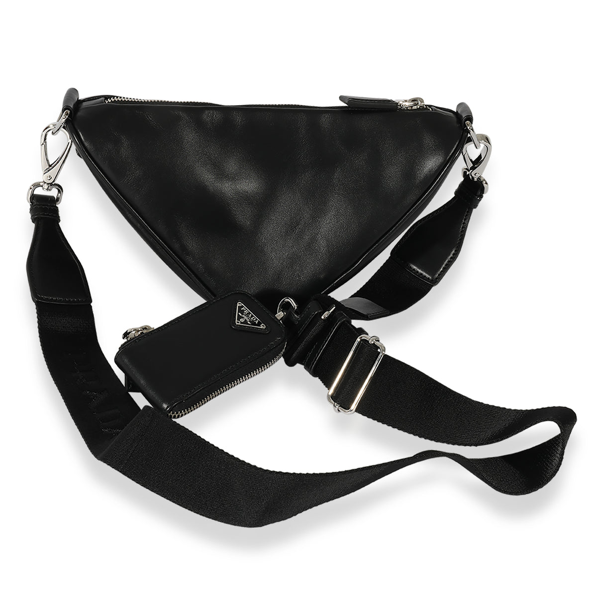 Prada Black Leather Triangle Bag