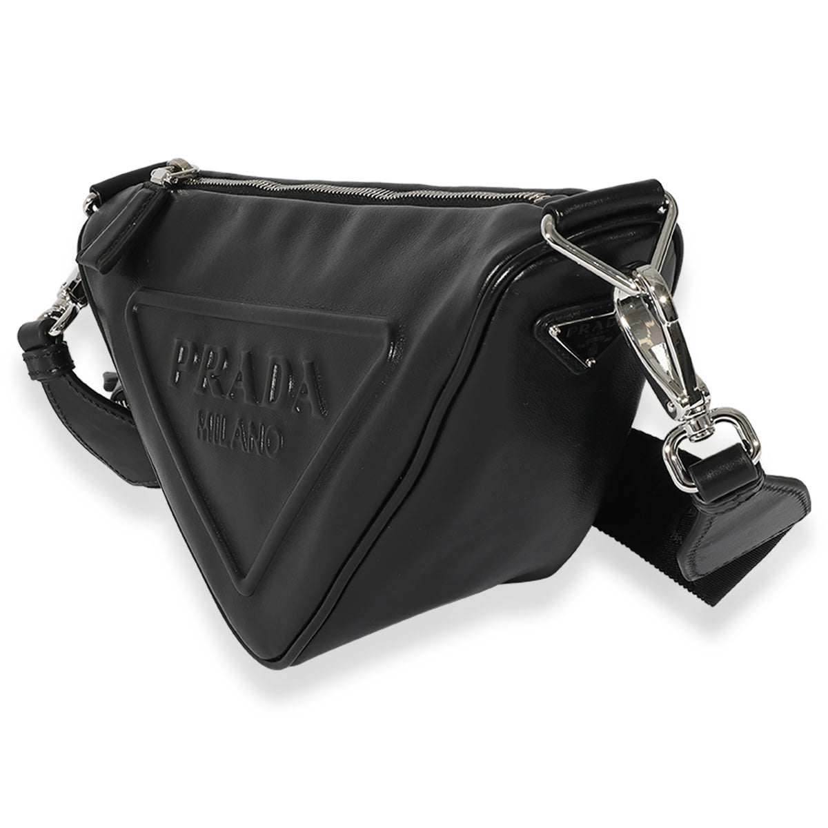 Prada Black Leather Triangle Bag