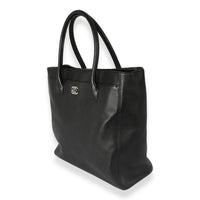 Chanel Black Leather Vertical Cerf Tote