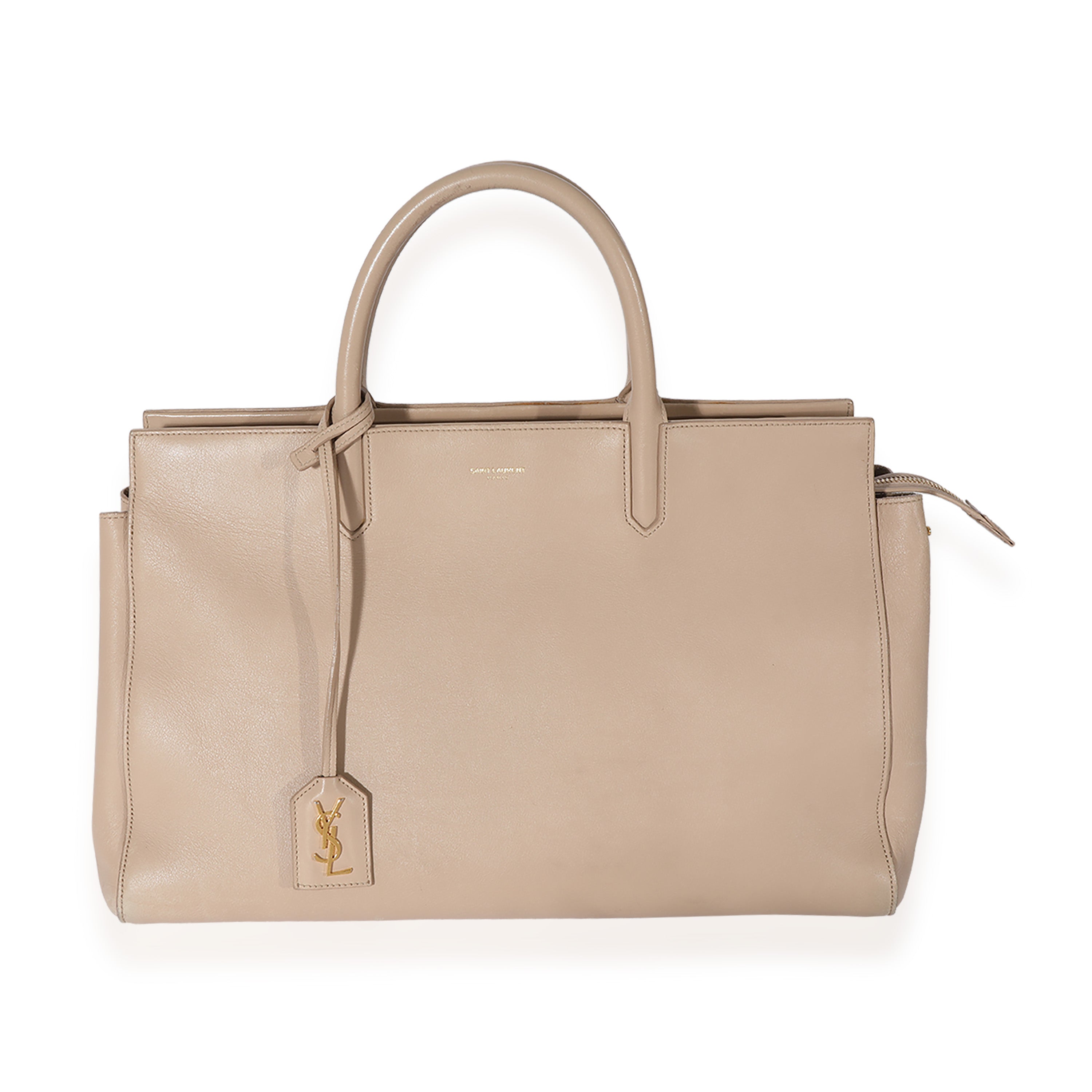 Saint Laurent Beige Leather Medium Rive Cabas Bag, myGemma