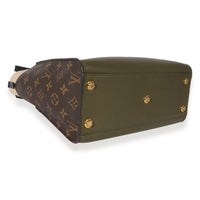 Louis Vuitton Monogram Canvas & Green Leather On My Side MM