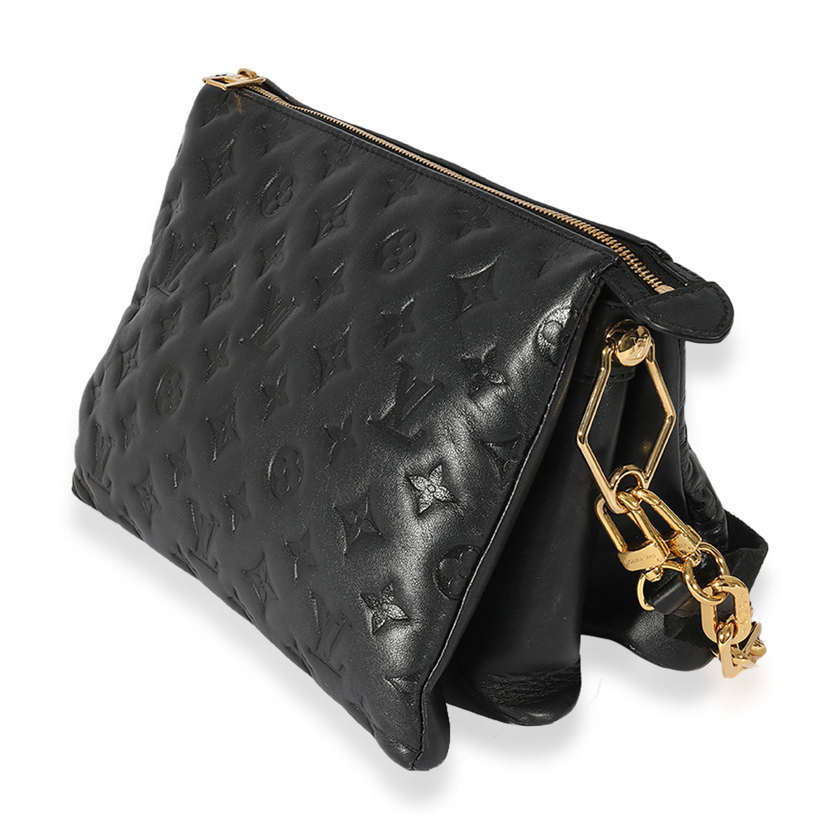 Louis Vuitton Black Lambskin Coussin PM