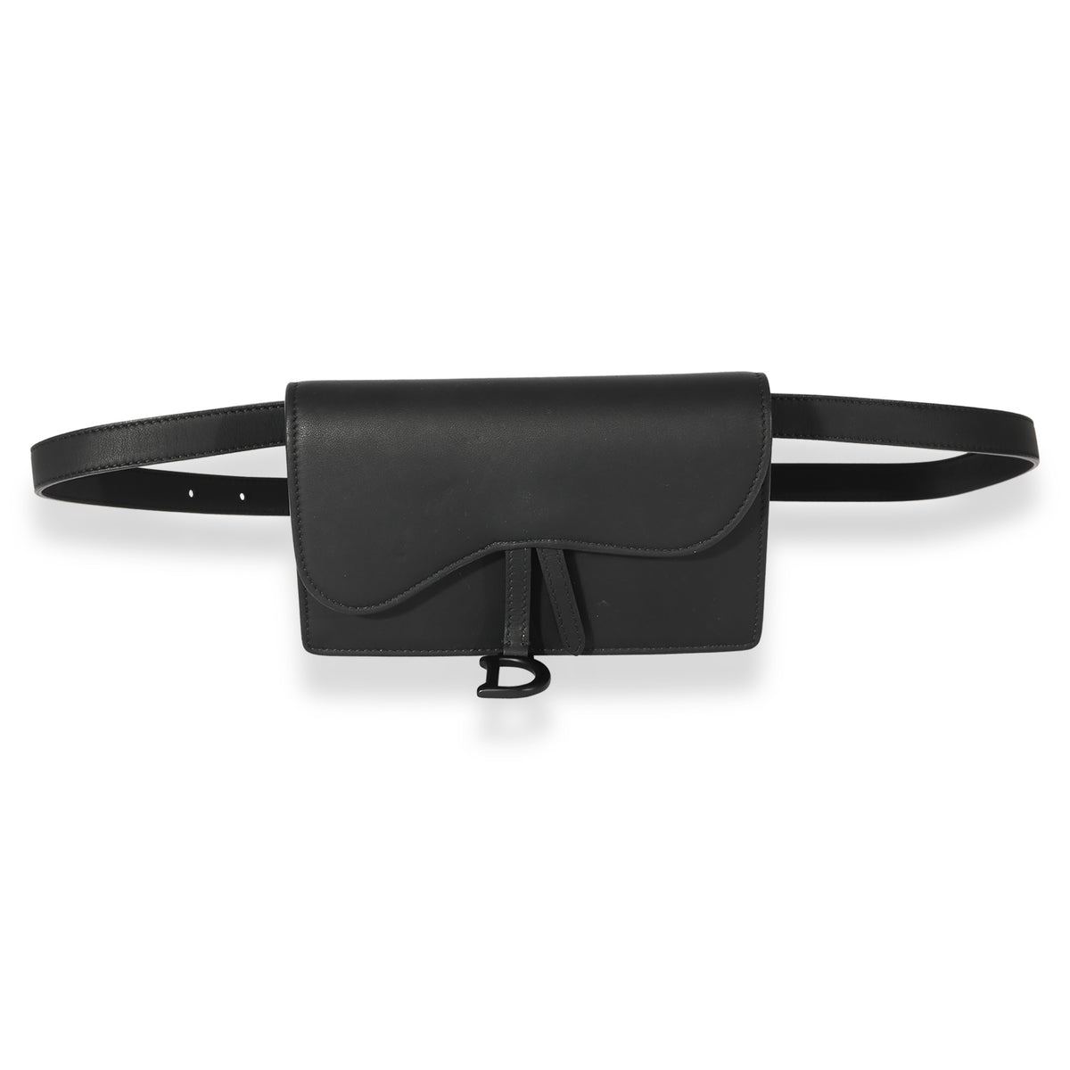 Christian Dior Dior Black Ultra Matte Calfskin Saddle Belt Pouch