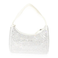 Prada White Satin Crystal Re-Edition 2000 Hobo