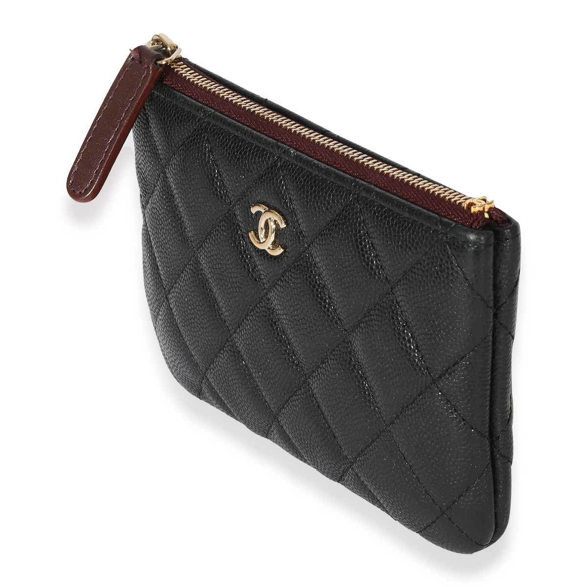 Chanel Small O-Case / Pouch in Black Caviar and LGHW