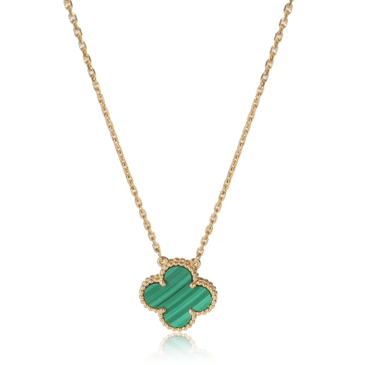 VAN CLEEF & ARPELS Vintage Alhambra Pendant 18K YG & Malachite