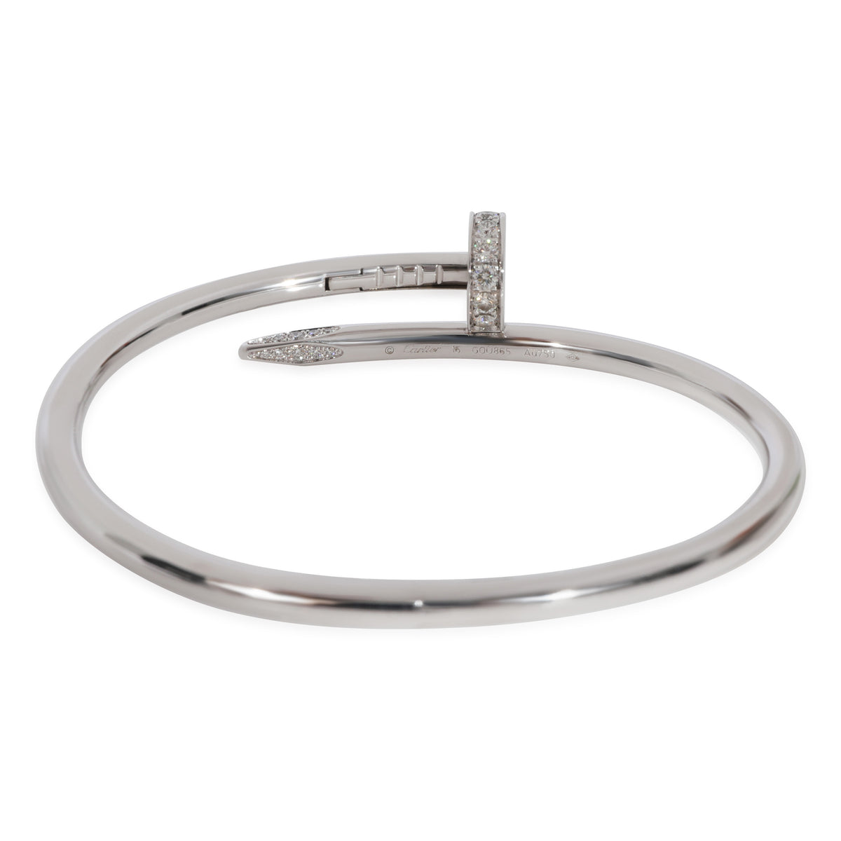 Cartier Juste Un Clou Diamond Bracelet in 18k White Gold 0.58 CTW