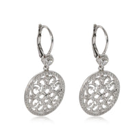 Penny Preville Diamond Oval Lace Earrings in 18KT White Gold 0.86 CTW