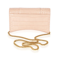 Balenciaga Croc Embossed Hourglass Chain Wallet