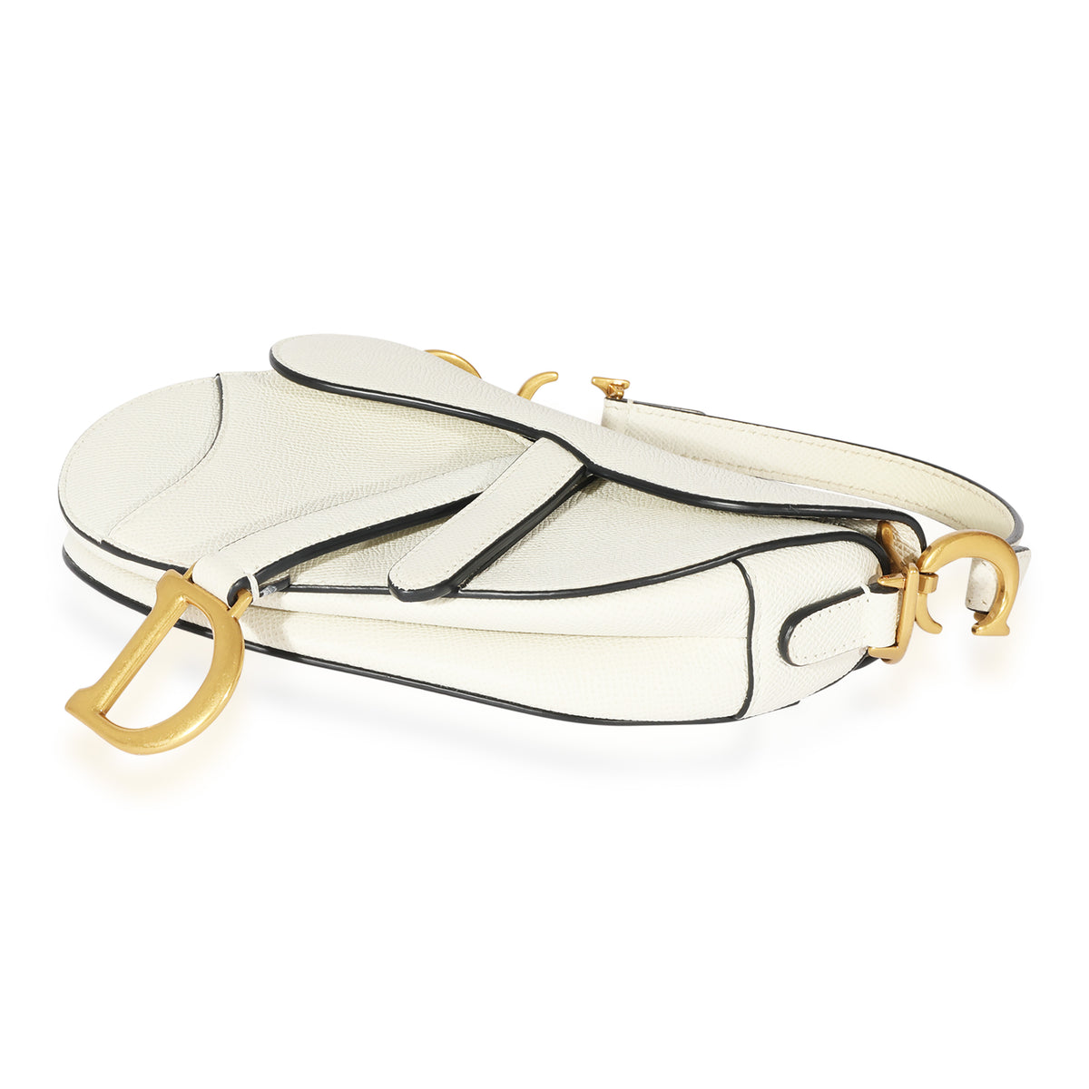 Christian Dior White Leather Mini Saddle Bag | myGemma