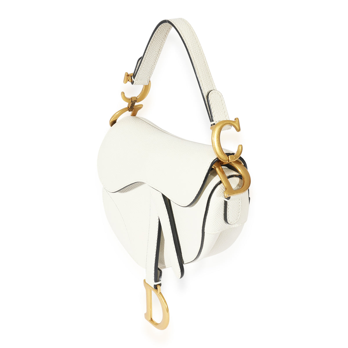Christian Dior White Leather Mini Saddle Bag, myGemma