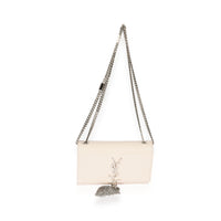 Saint Laurent Cream Croc Embossed Small Tassel Kate