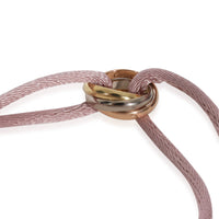 Cartier Trinity Bracelet On A Pink Cord in 18k 3 Tone Gold