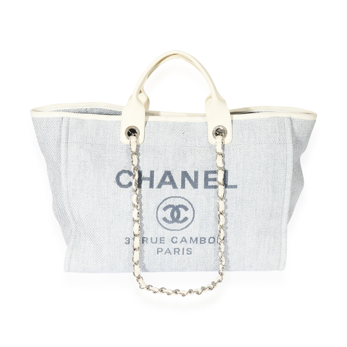 Chanel Raffia Blue White Large Deauville Tote, myGemma
