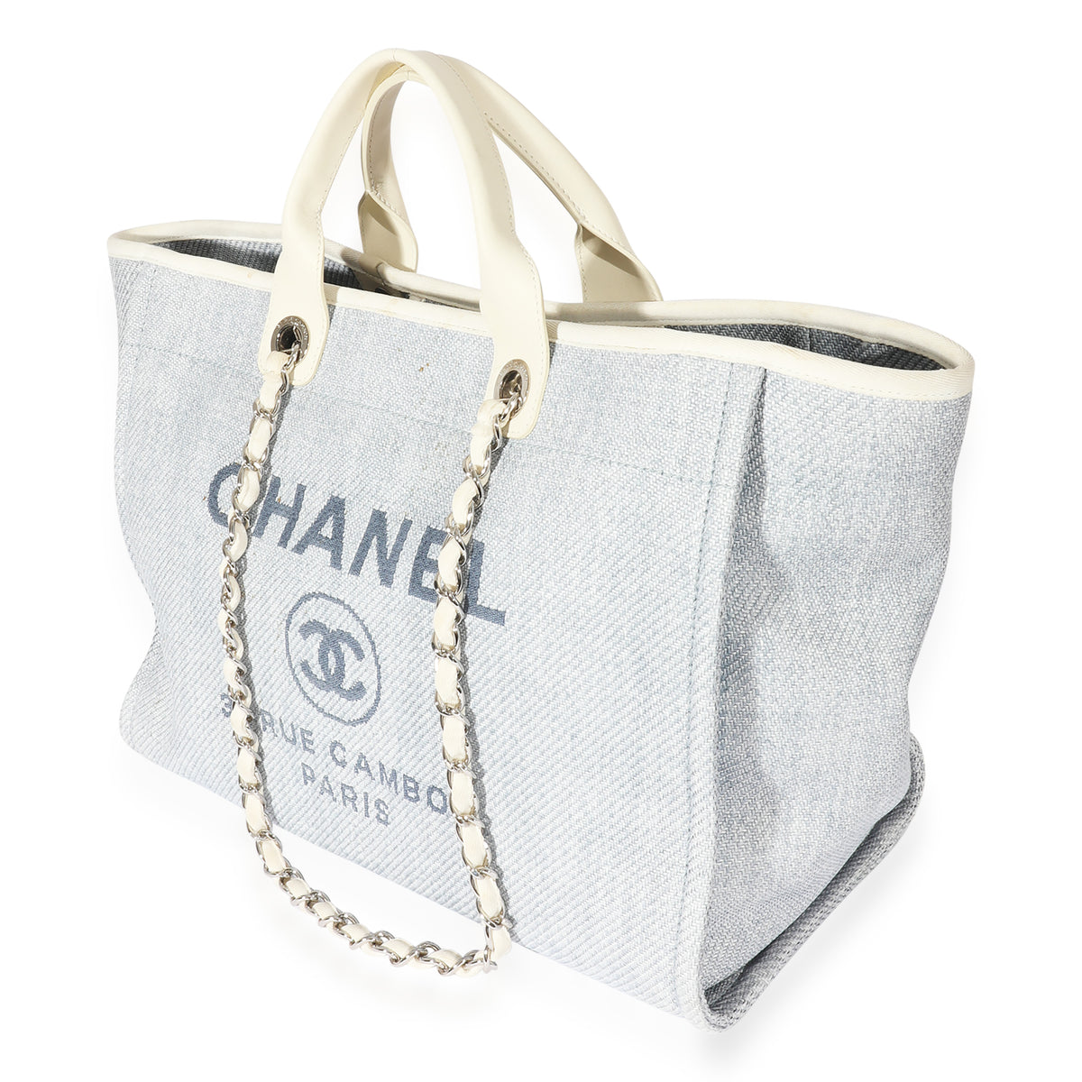 Chanel Raffia Blue White Large Deauville Tote, myGemma