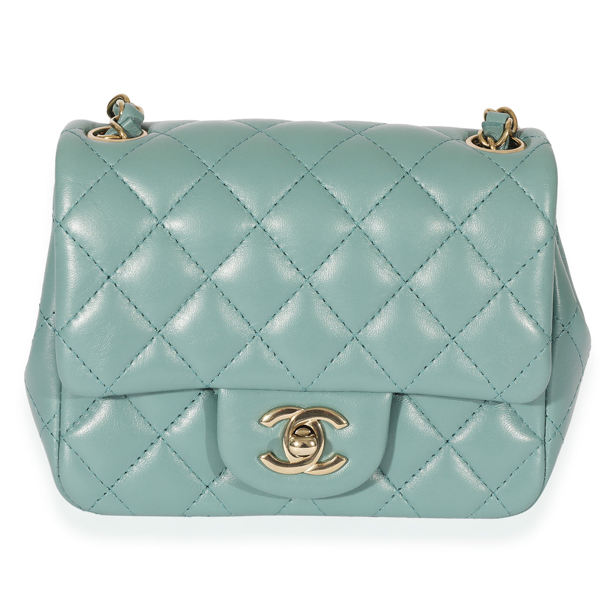 Chanel square mini lambskin - navy/blue  Chanel handbags, Chanel mini  square, Women handbags