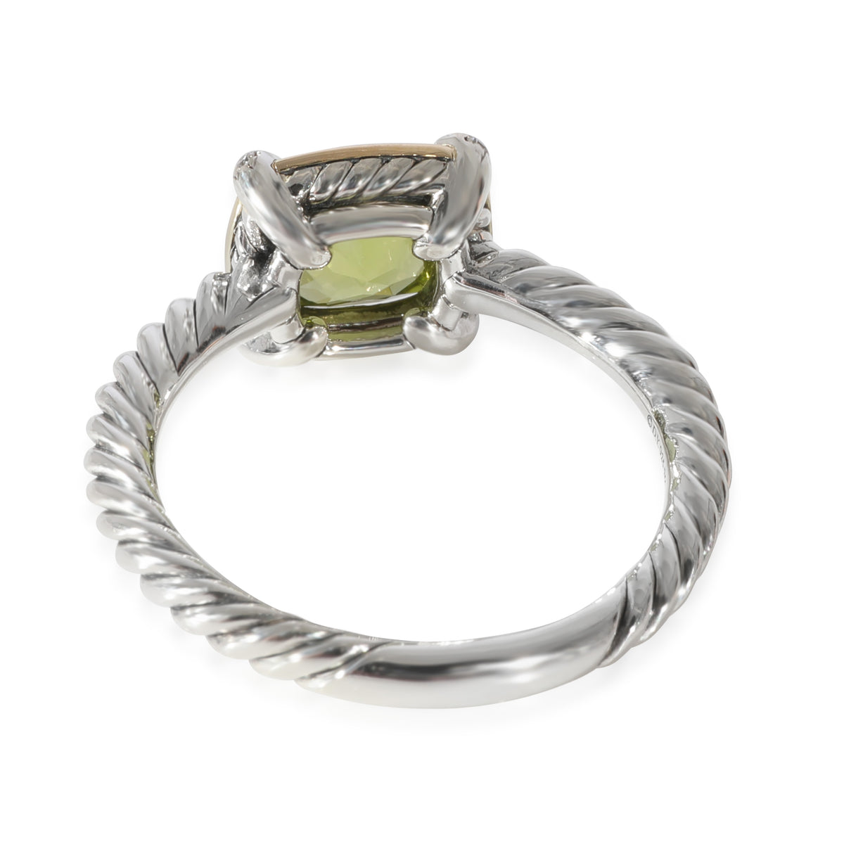 David Yurman Chatelaine Peridot Diamond Ring in 18k Yellow Gold/Sterling