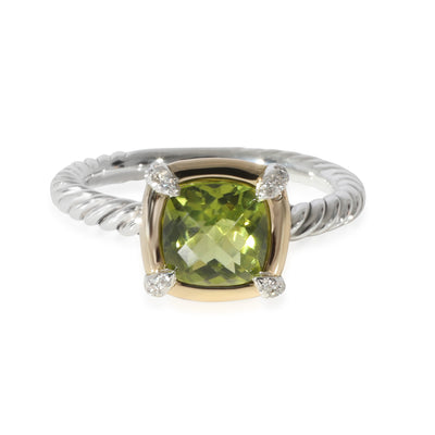 David Yurman Chatelaine Peridot Diamond Ring in 18k Yellow Gold/Sterling