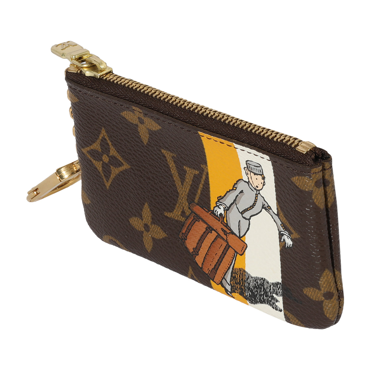 Louis Vuitton Key Pouch Monogram Brown in Coated Canvas with Gold-Tone - US