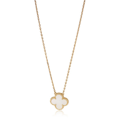 Van Cleef & Arpels Alhambra Mother Of Pearl Necklace in 18k Yellow Gold