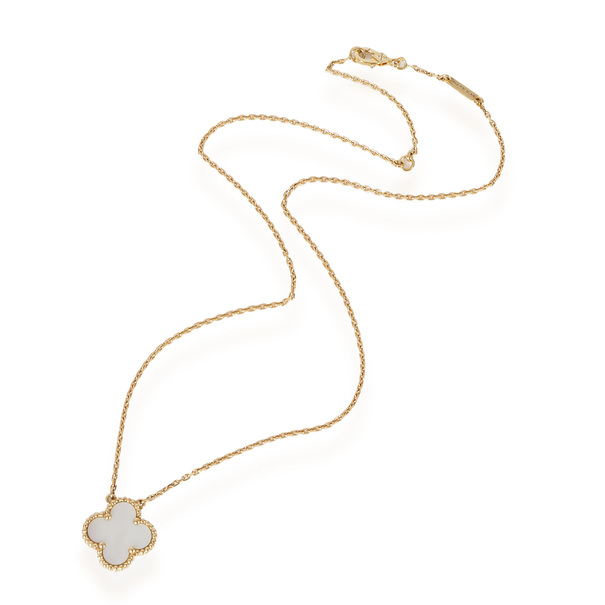 Van Cleef & Arpels Alhambra Mother Of Pearl Necklace in 18k Yellow Gold