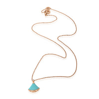 BVLGARI Divas Dream Turquoise Diamond Necklace in 18k Rose Gold 0.03 CTW