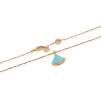 BVLGARI Divas Dream Turquoise Diamond Necklace in 18k Rose Gold 0.03 CTW