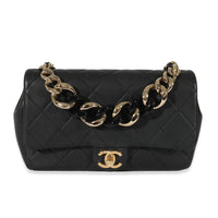 Chanel Resin Chain Black Lambskin Small Elegant Flap