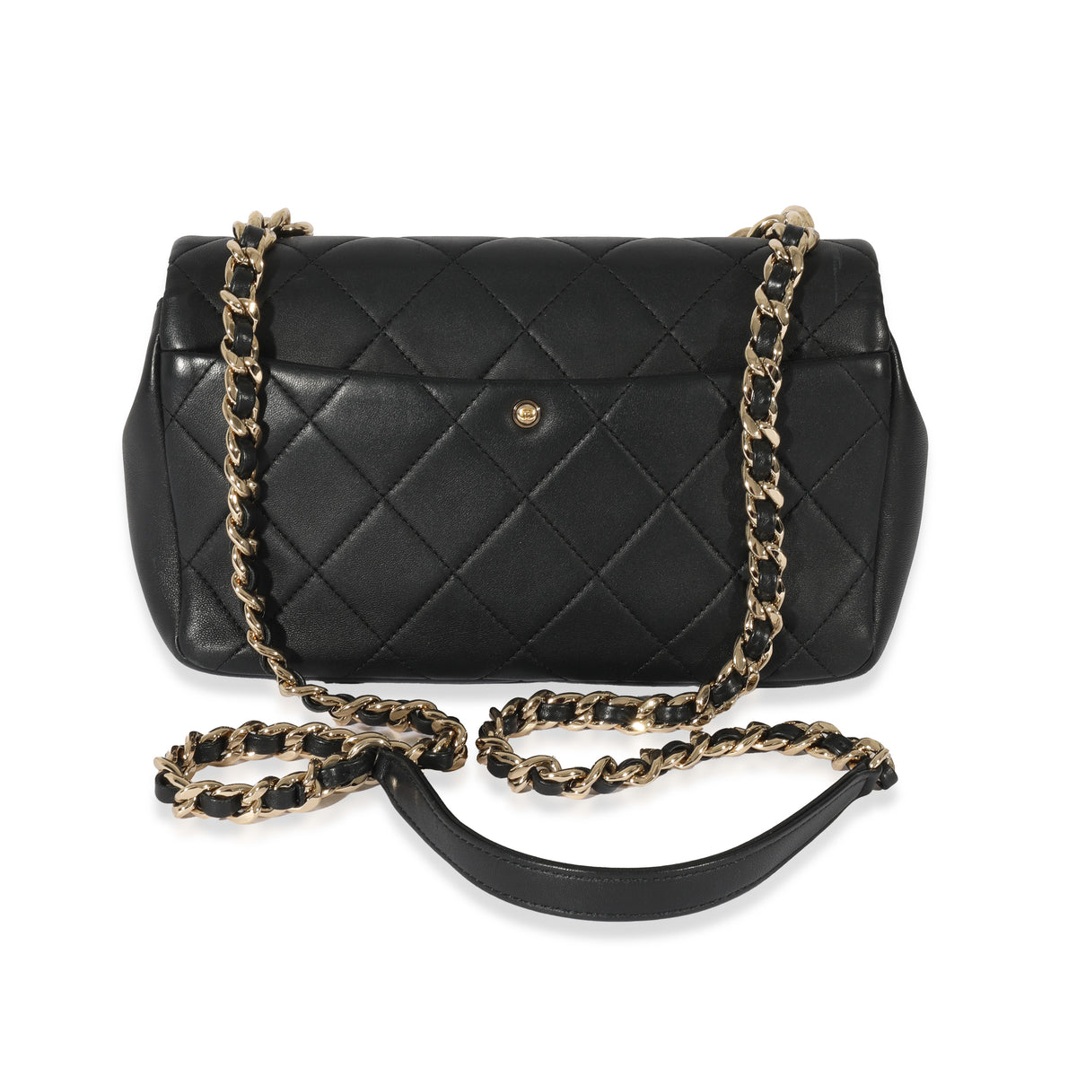 Chanel Resin Chain Black Lambskin Small Elegant Flap